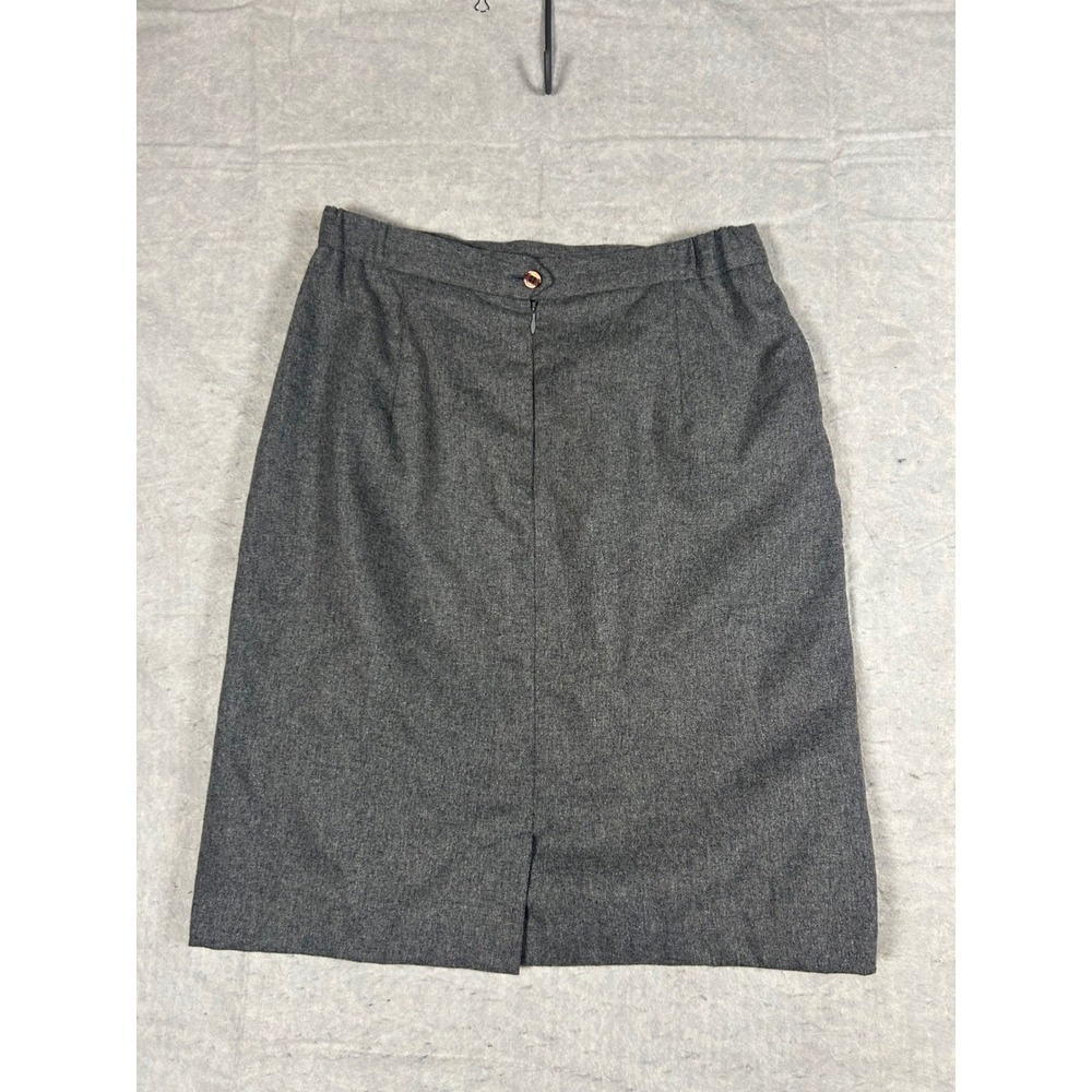 RUSS Women's Gray Wool Blend Pleated Knee Length Skirt Size 12